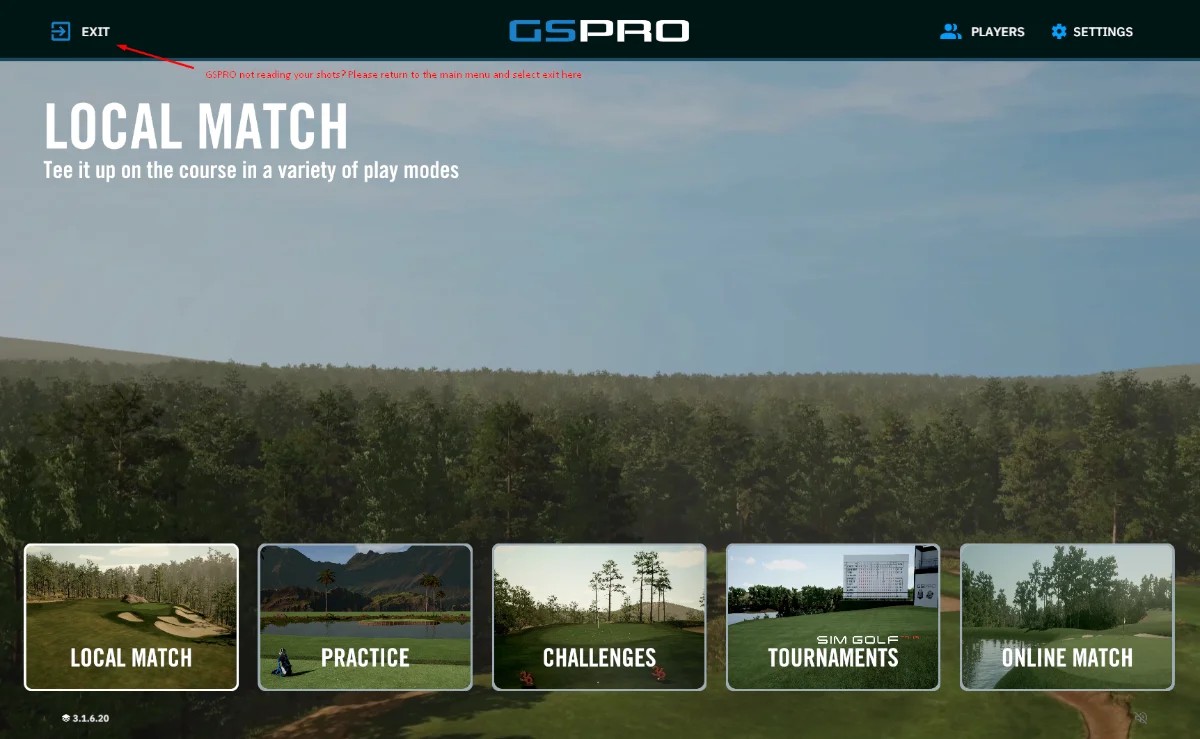 GSPro golf simulator screen in a Links Society bay near Liberty, MO